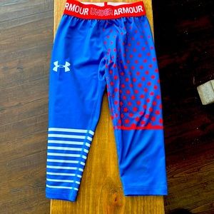Girl Under Armour Red, White, and Blue leggings